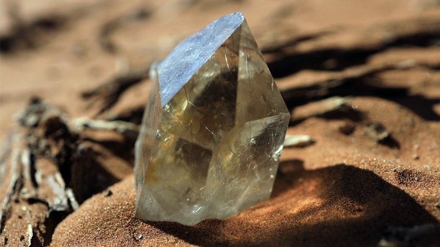 Close up of gem on a rock