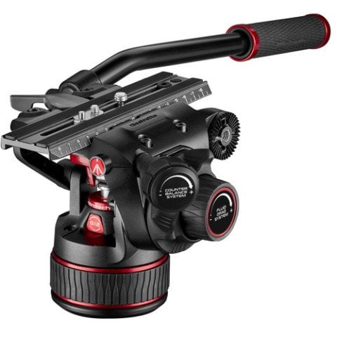 Manfrotto 612 Nitrotech Fluid Video Head and Aluminum Twin Leg Tripod (MVK612TWINGA)