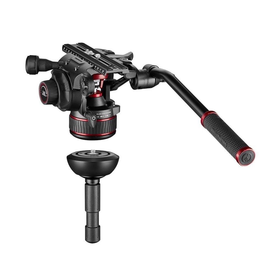 Manfrotto 612 Nitrotech Fluid Video Head and Aluminum Twin Leg Tripod (MVK612TWINGA)