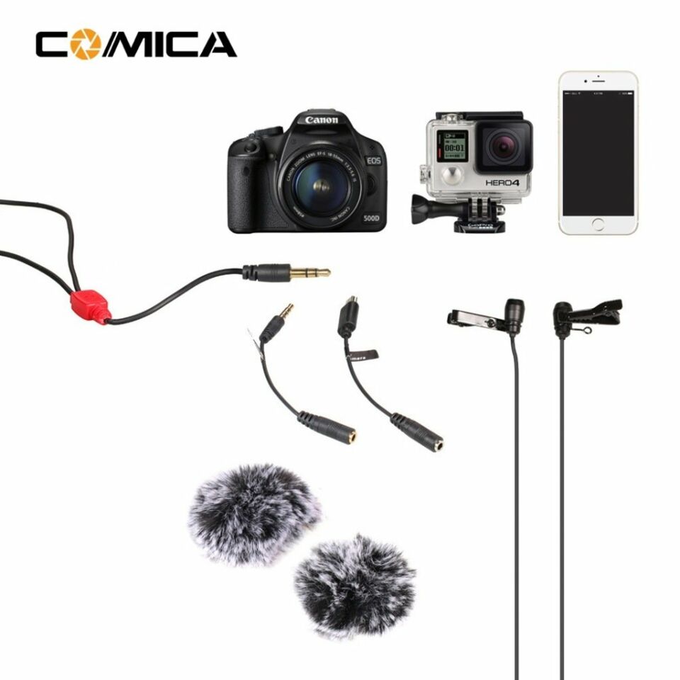 Comica CVM-D02 Çiftli Yaka Mikrofonu (2.50mt)