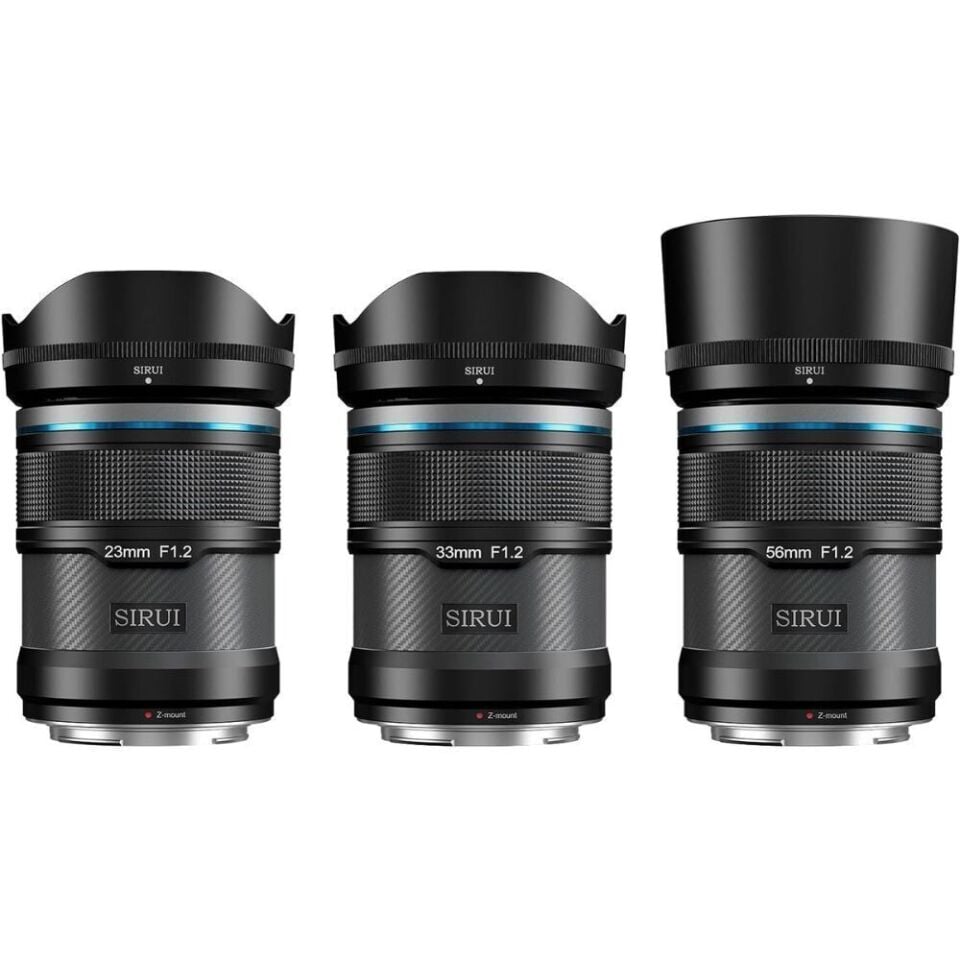 Sirui Sniper 23mm, 33mm & 56mm F1.2 Lens Kiti (E Mount, Siyah)