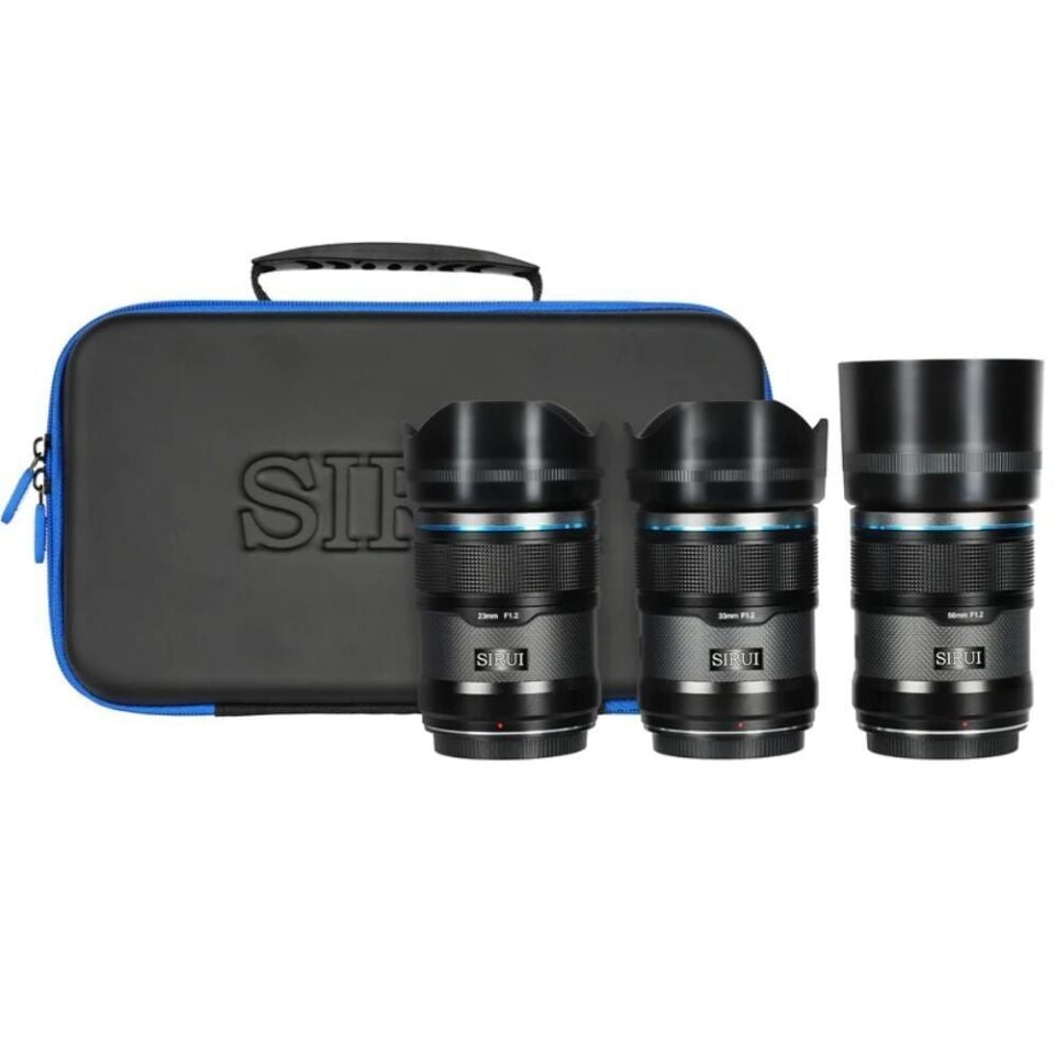 Sirui Sniper 23mm, 33mm & 56mm F1.2 Lens Kiti (E Mount, Siyah)