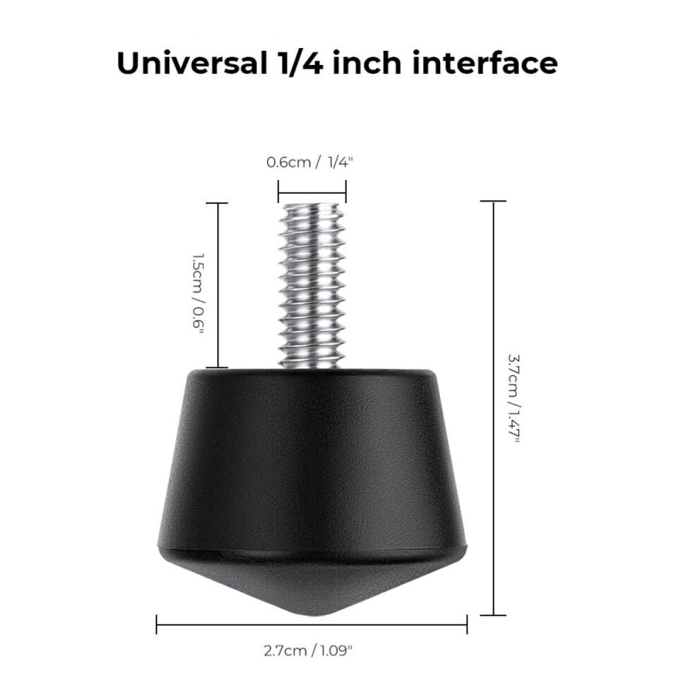 K&F Concept 1/4 inç Dişli Kauçuk Tripod Ayak Vidası