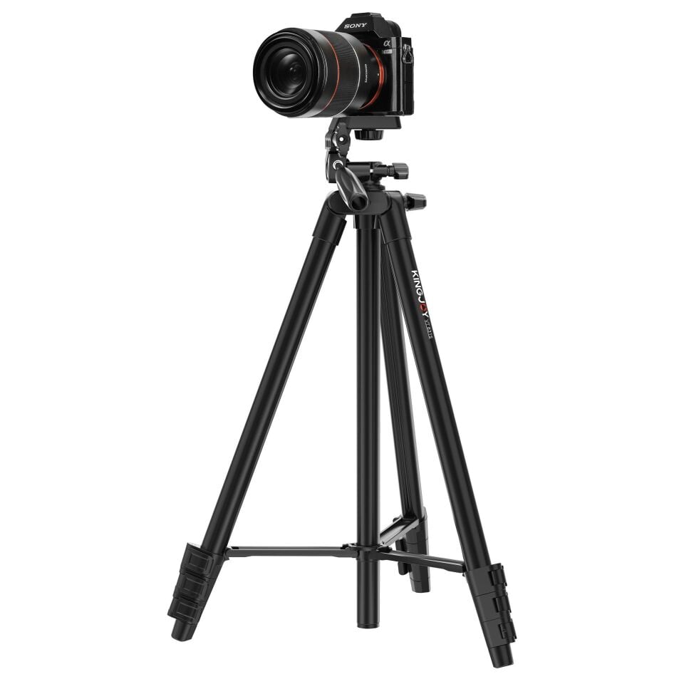 Kingjoy VT-831SCB Uzaktan Kumandali + Cep Telefonu Standli Video Tripodu Siyah (Medium)