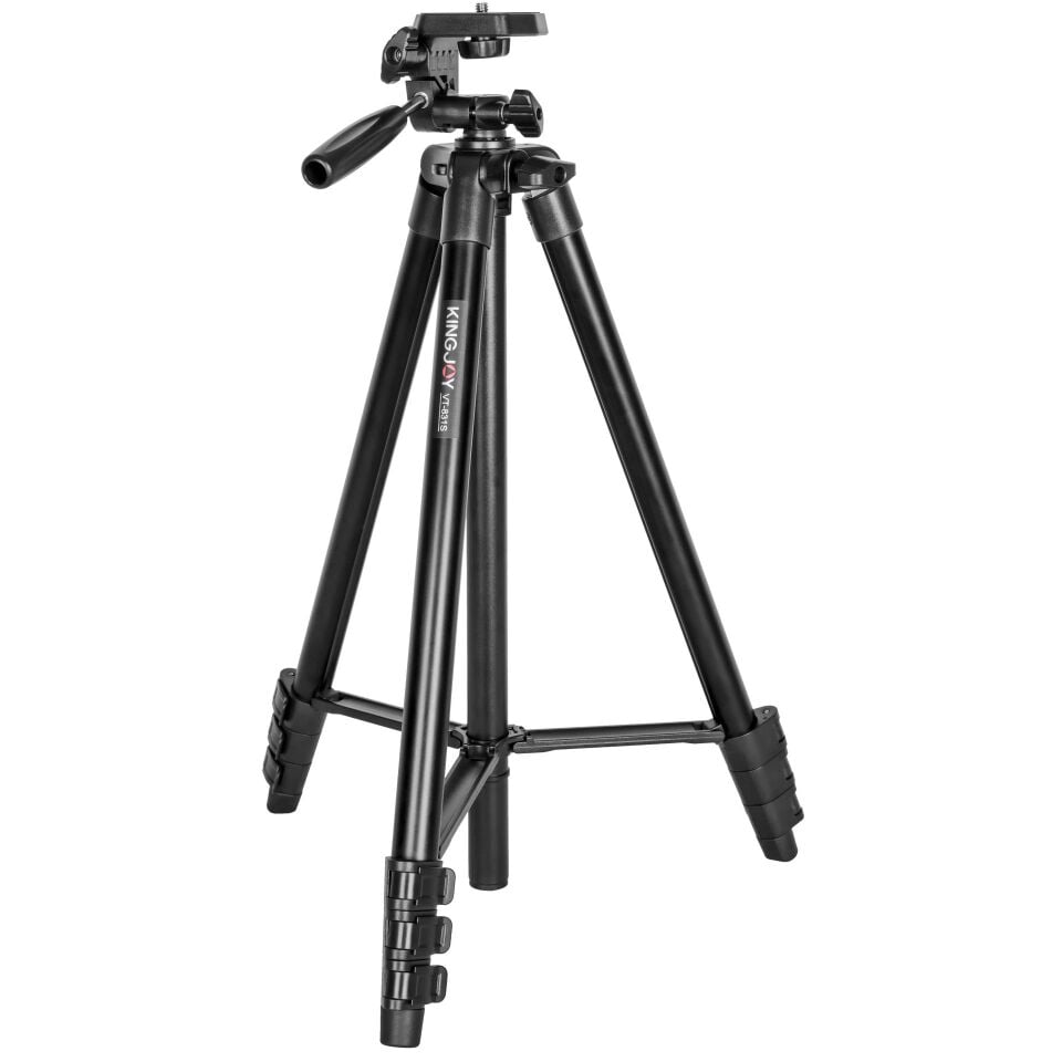 Kingjoy VT-831SCB Uzaktan Kumandali + Cep Telefonu Standli Video Tripodu Siyah (Medium)