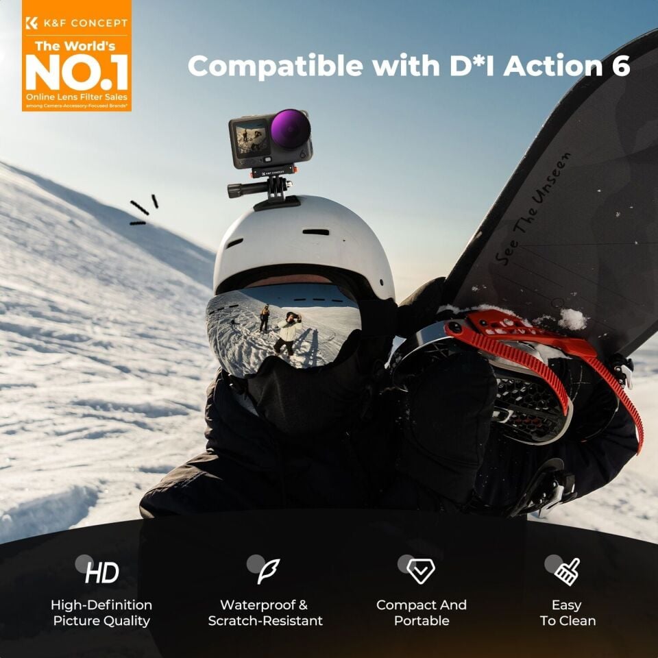 K&F Concept Osmo Action 6 Uyumlu Vidalı Filtre Seti (CPL ND8/16/32/64/256)
