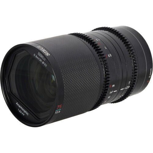 Sirui Saturn 75mm T2.9 1.6x Full-Frame Karbon Fiber Anamorfik Lens (E Mount, Mavi Flare)