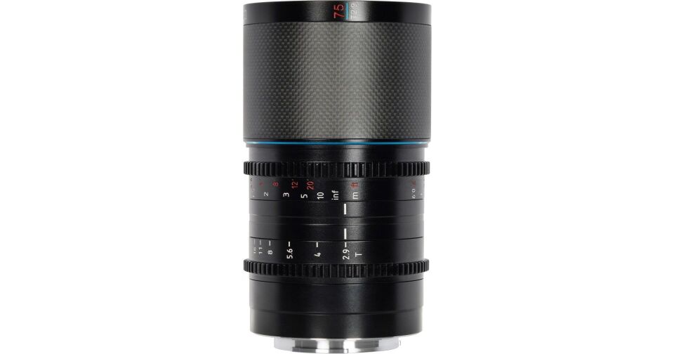 Sirui Saturn 75mm T2.9 1.6x Full-Frame Karbon Fiber Anamorfik Lens (E Mount, Mavi Flare)