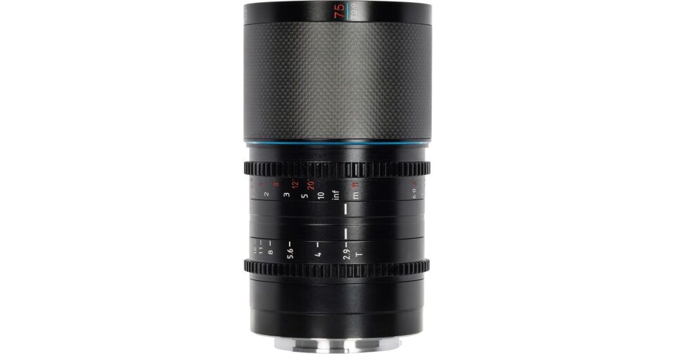 Sirui Saturn 75mm T2.9 1.6x Full-Frame Karbon Fiber Anamorfik Lens (E Mount, Mavi Flare)