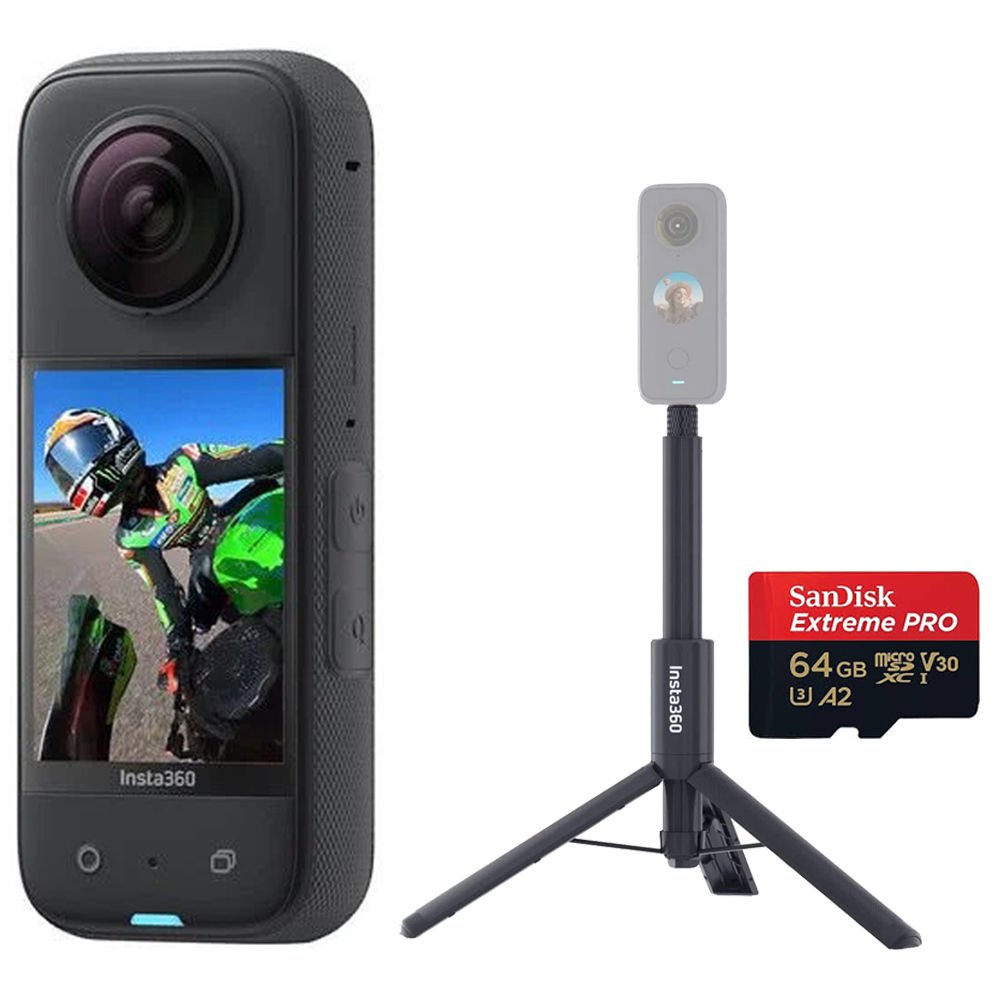 Insta360 X3 360 Derece Kamera + 2-in-1 Tripod + Hafıza Kartı