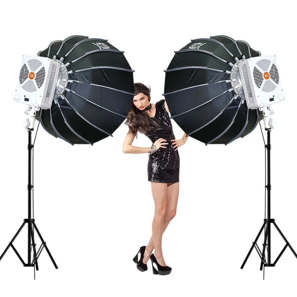 Gdx ML230W Bicolor Video Led 90cm Parabolic Softbox 260cm Işık Ayaklı İkili Sürekli Işık Seti