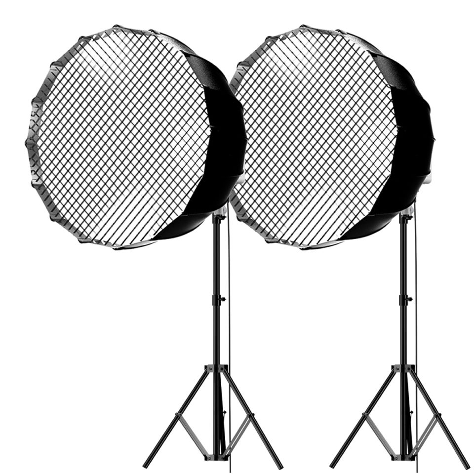 Gdx ML230W Bicolor Video Led 90cm Parabolic Softbox 260cm Işık Ayaklı İkili Sürekli Işık Seti