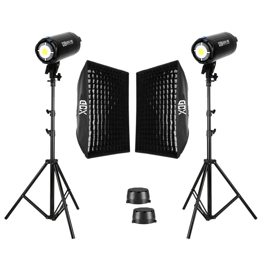 GDX HD-100W Led Video Işığı 2'li Full Set (80x120 Softbox + 260cm Işık Ayağı)