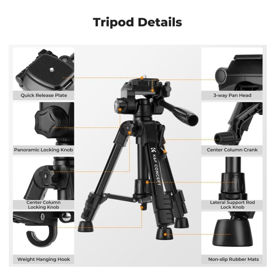 K&F Concept Masaüstü Cep Telefonu Tripod (63cm)