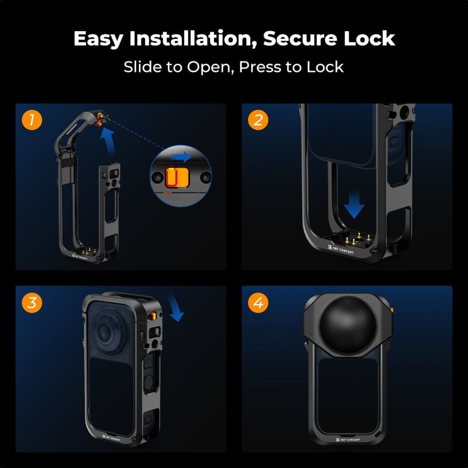 K&F Concept Insta360 X6 Metal Koruma Kafesi (Cage)