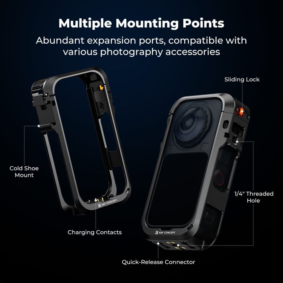 K&F Concept Insta360 X6 Metal Koruma Kafesi (Cage)