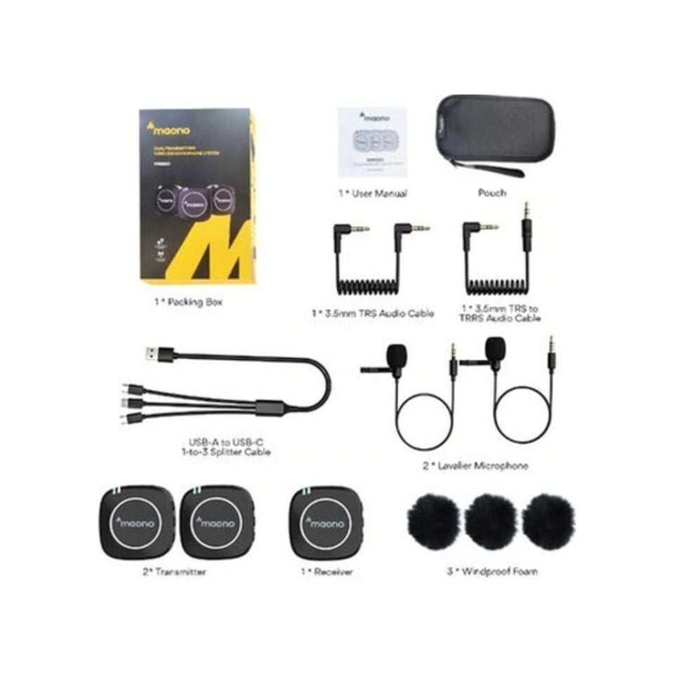 Maono Au-Wm820A2 Dual Kablosuz Yaka Mikrofonu