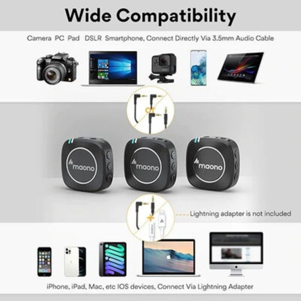 Maono Au-Wm820A2 Dual Kablosuz Yaka Mikrofonu