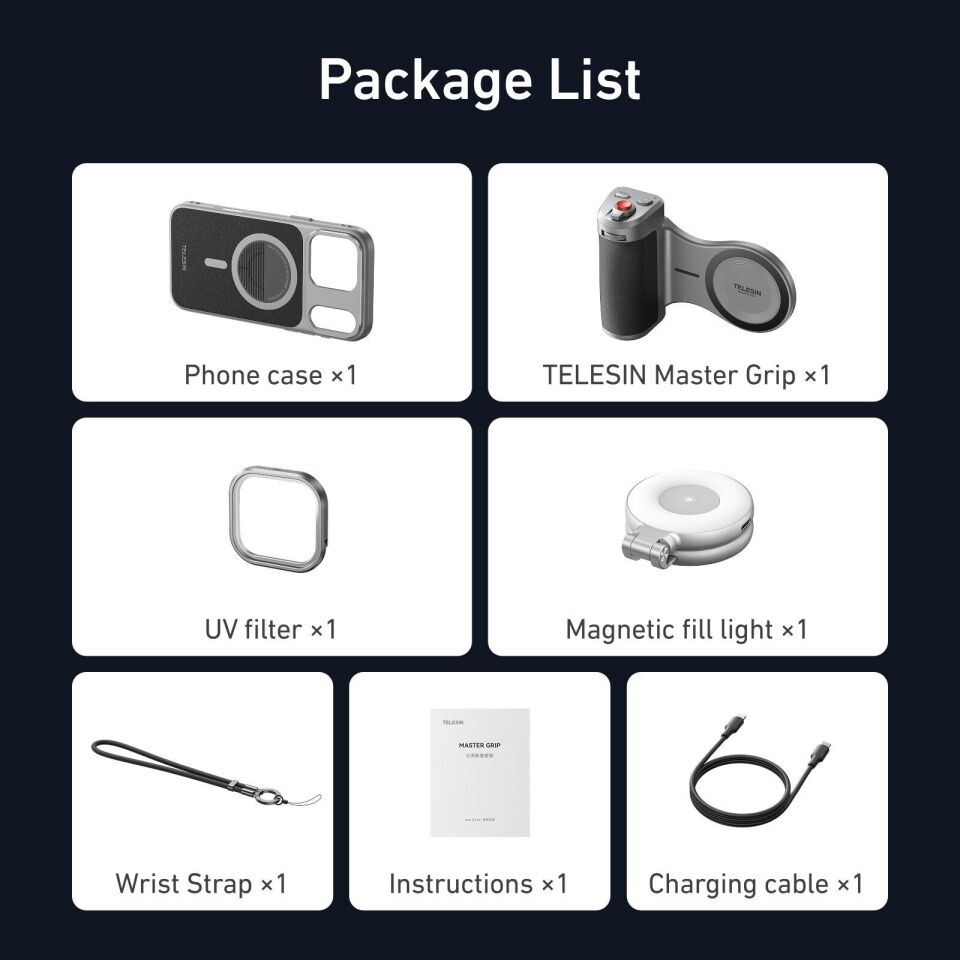 TELESIN Master Grip for iPhone 17 Pro Max Creator Combo
