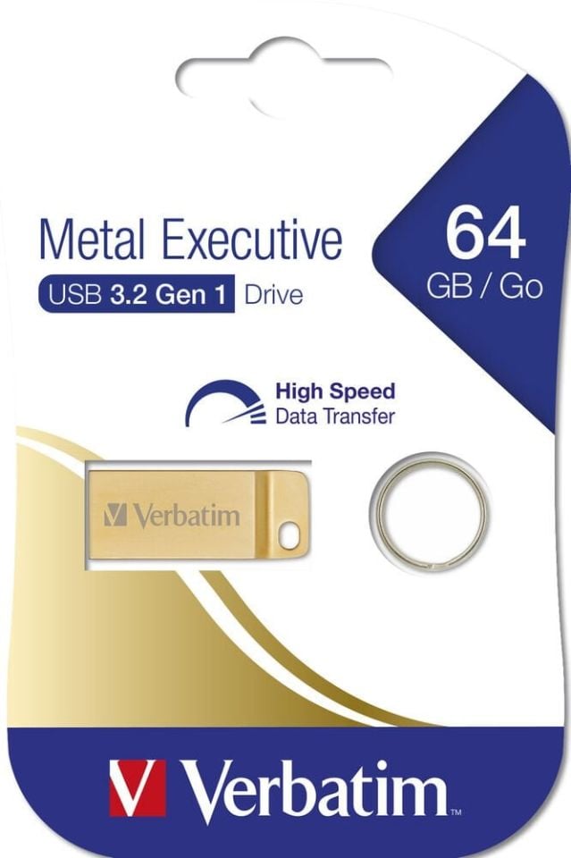 Verbatim 64GB METAL EXECUTIVE USB 3.2 GEN 1 GOLD DRIVE