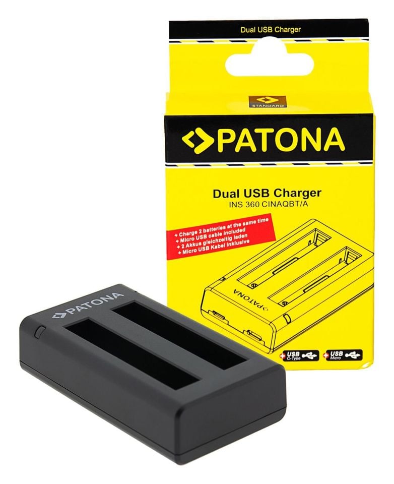 PATONA 1459 Dual Charger f. Insta360 One X3 Camera