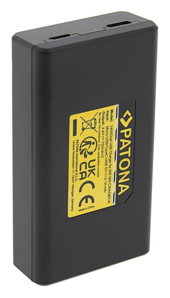 PATONA 1459 Dual Charger f. Insta360 One X3 Camera