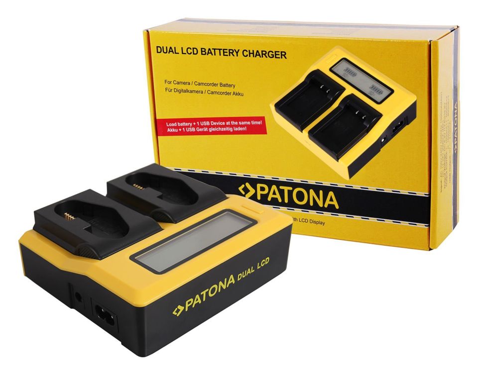 PATONA 7686 Dual LCD USB Charger Canon LP-E4 LP-E19