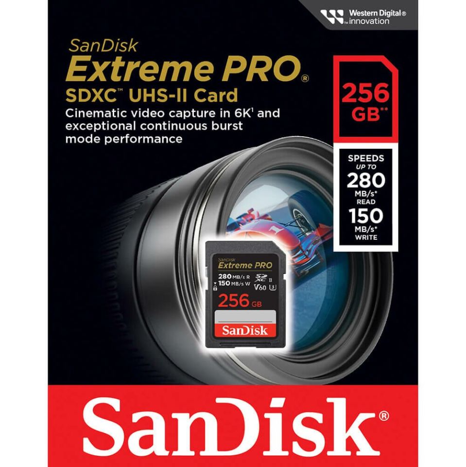 SanDisk 256GB Extreme PRO UHS-II SDXC Hafıza Kartı (280mb)