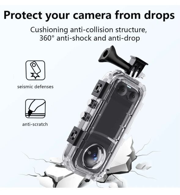 Oem Mark Insta 360 X4 Uyumlu Su Geçirmez Kılıf