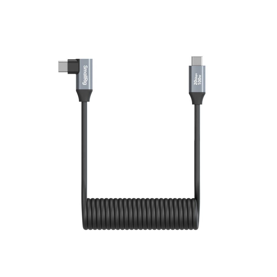 SmallRig 4792 USB-C (Düz) - USB-C (Açılı) Sarmal Veri Kablosu