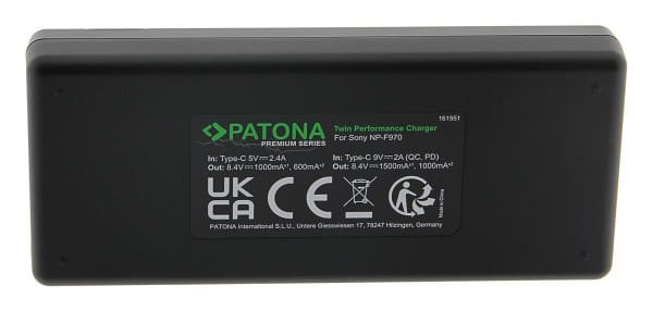 Patona Sony NP-F970 Premium Twin Performance İkili USB Şarj Aleti Cihazı