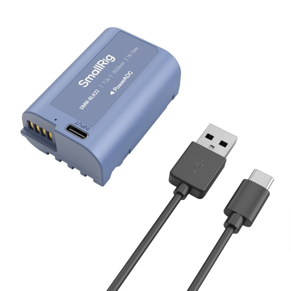 SmallRig 4906 DMW-BLK22 USB-C Şarj Edilebilir Kamera Pili