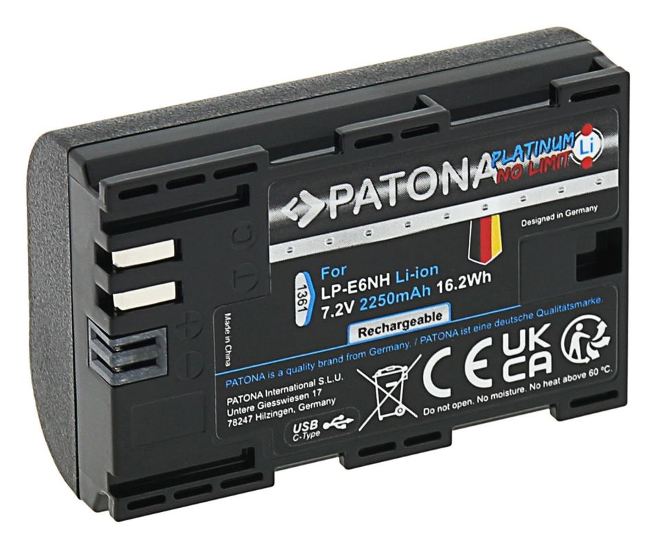 Patona Platinum Canon LP-E6NH USB-C Girişli Batarya Pil