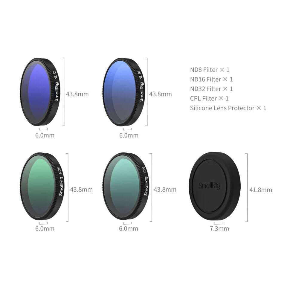 SmallRig 5895 DJI Osmo Action 6 için ND Filtre Kiti