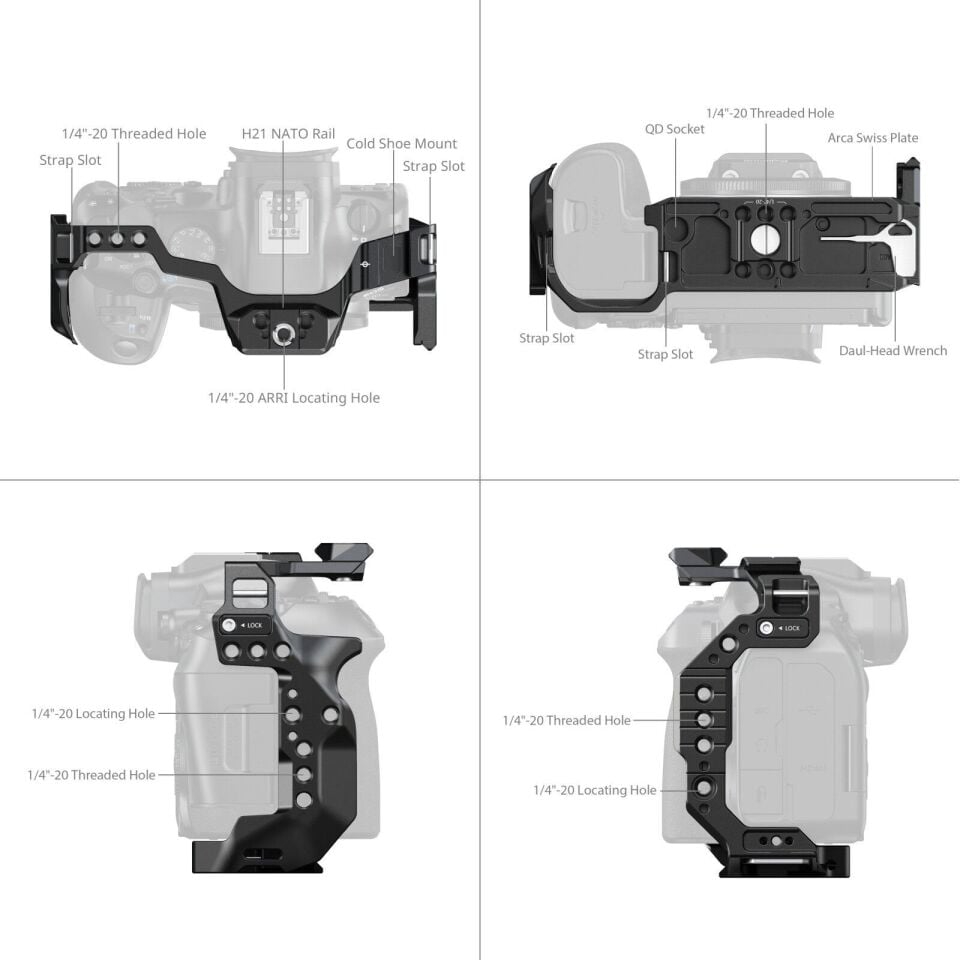 SmallRig 5954 HawkLock Hızlı Çıkarma Canon EOS R6 Mark III/R6 Mark II için Kafes