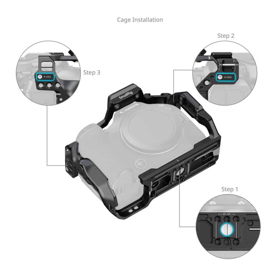 SmallRig 5954 HawkLock Hızlı Çıkarma Canon EOS R6 Mark III/R6 Mark II için Kafes