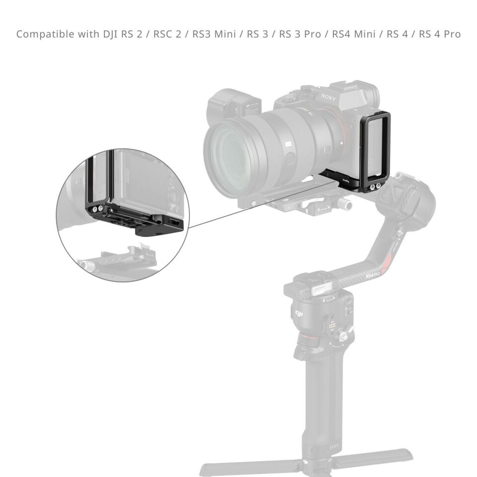 SmallRig 6034 Sony Alpha 7 V/7R V/7 IV için AirTag Yuvalı L Şekilli Montaj Plakası