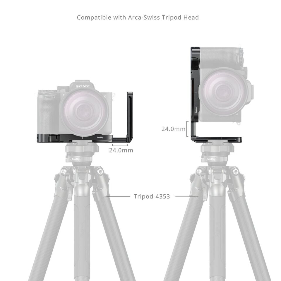 SmallRig 6034 Sony Alpha 7 V/7R V/7 IV için AirTag Yuvalı L Şekilli Montaj Plakası