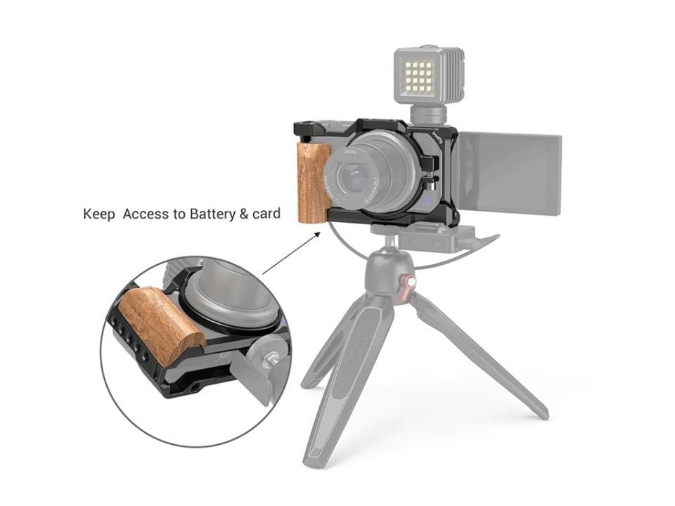 SmallRig 2937 Sony ZV1 İçin Ahşap Tutamaklı Kafes