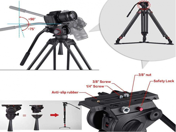 Fortinge PROS17 Stüdyo Prompter + Fortinge Taşıma Çantası + Miliboo MTT609A Tripod + Fortinge W200 Ağırlık