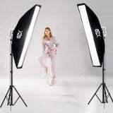 Gdx ML-Kit 2 COB LED Youtube Sürekli Video ve Fotoğraf Işık İkili Set + Gdx BW-6090 Softbox