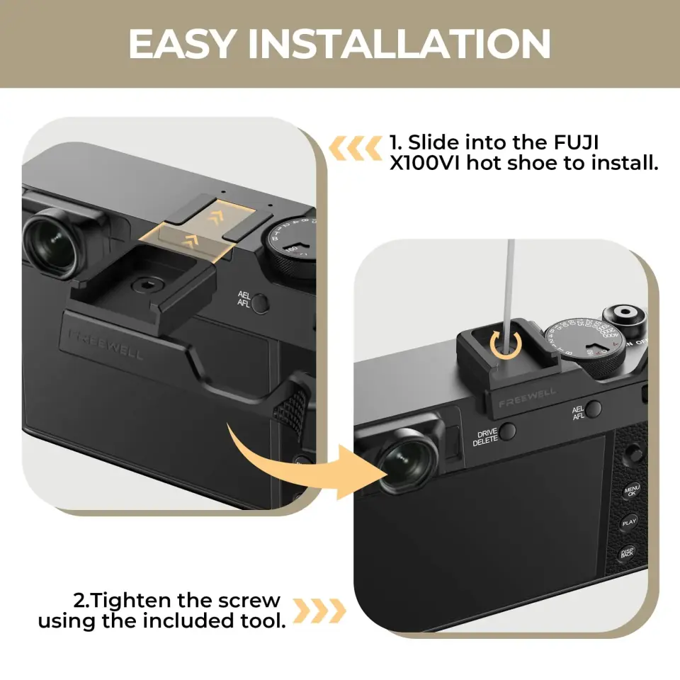 Freewell Fuji X100VI Thumb Grip with Cold Shoe Mount