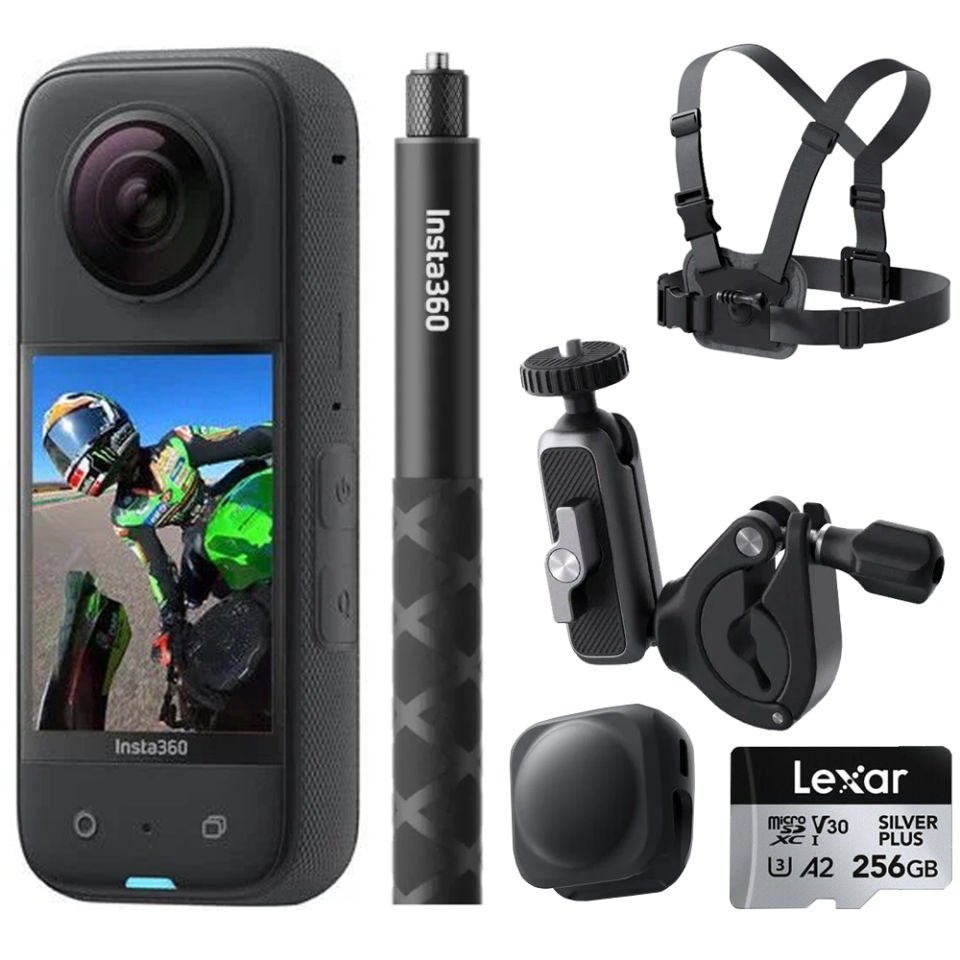 Insta360 X3 360 Derece Kamera Bisiklet Kiti + 256GB Hafıza Kartı