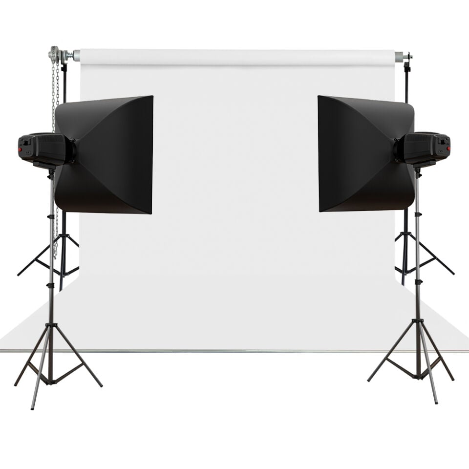 Stüdyo Teknik 270X580Cm Beyaz Taşınabilir Kumaş Fon Perdesi