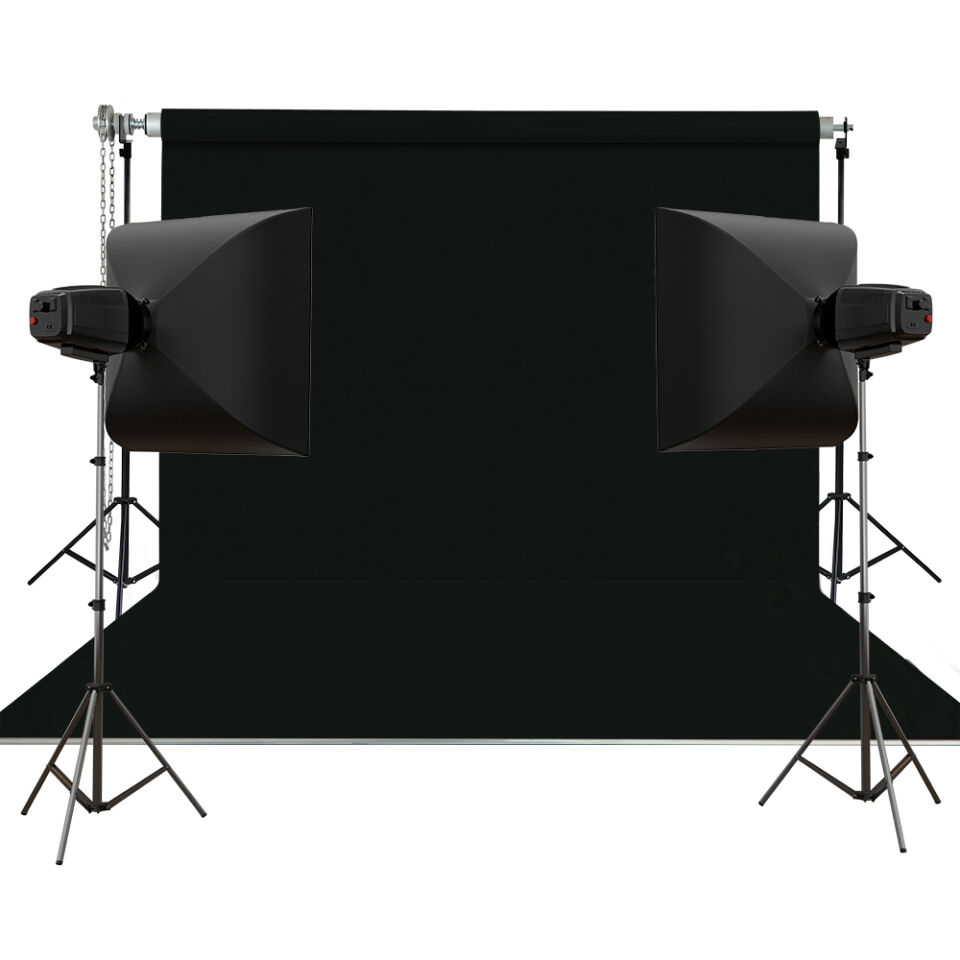 Stüdyo Teknik 270X580Cm Siyah Taşınabilir Kumaş Fon Perdesi