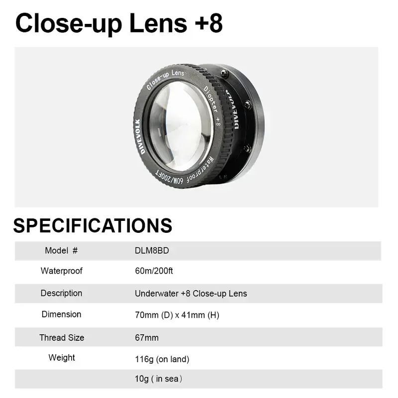 DIVEVOLK (+8) Yakın Çekim Lensi
