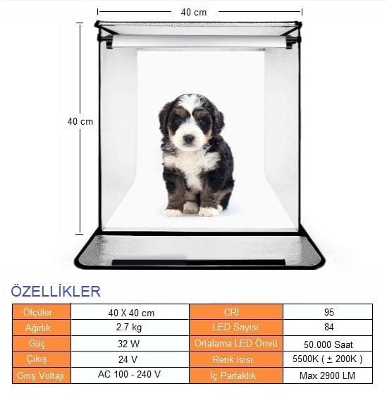 Fositan F40 II Portatif Taşınabilir Işıklı Kabin (40 X 40cm)