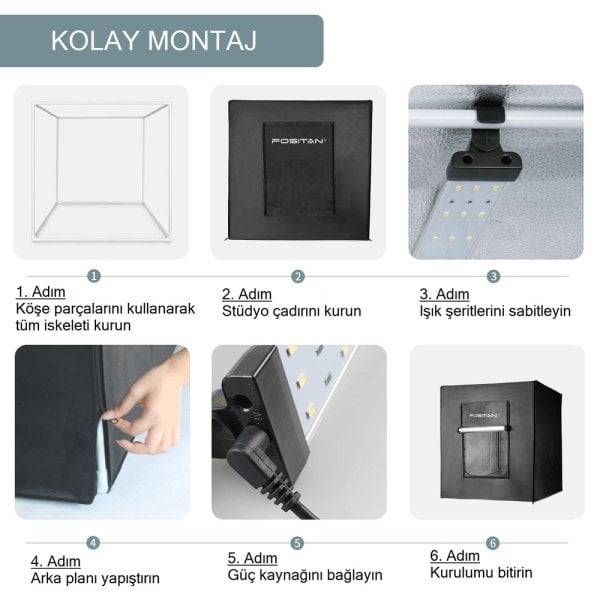 Fositan F40 II Portatif Taşınabilir Işıklı Kabin (40 X 40cm)