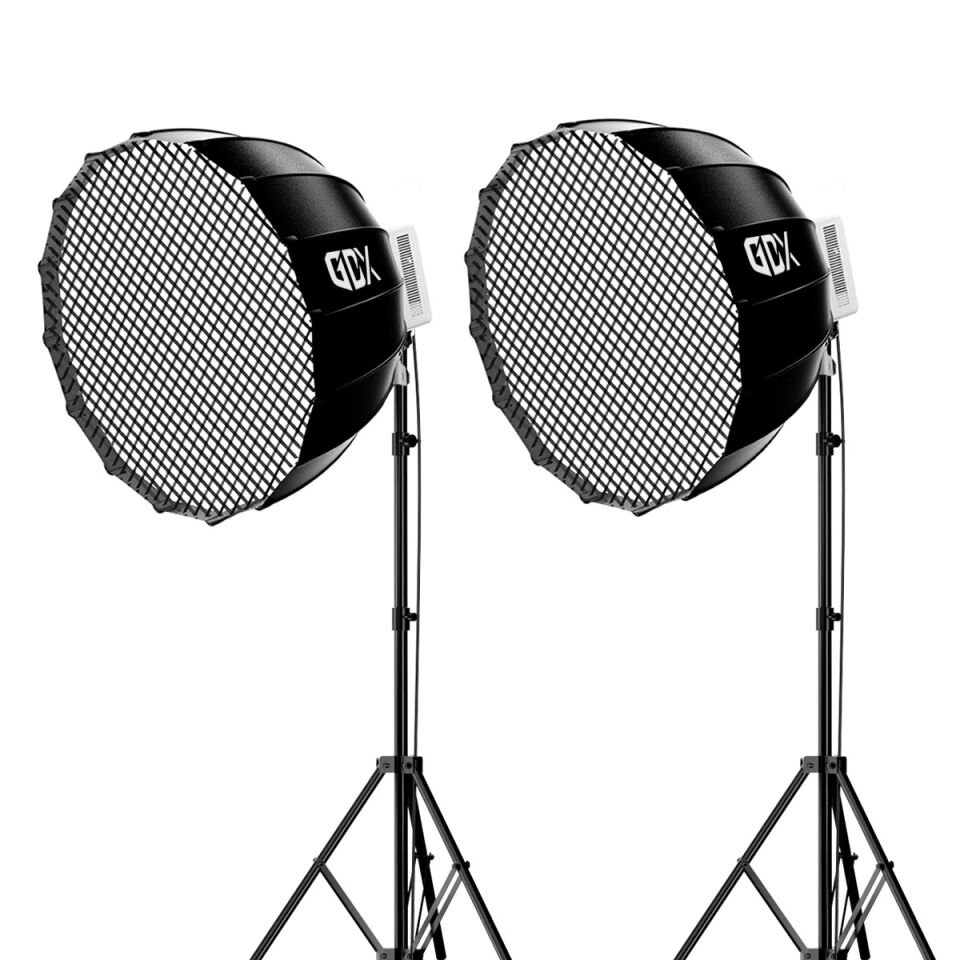 Gdx ML230W Bicolor Video Led 65cm Parabolic Softbox 260cm Işık Ayaklı İkili Sürekli Işık Seti