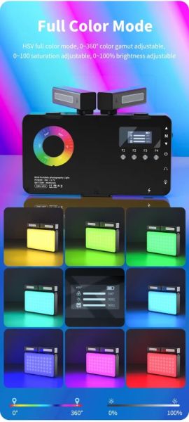 Mamen SML-V02 Çift Mikrofonlu RGB LED Video ve Fotoğraf Efekt Işığı